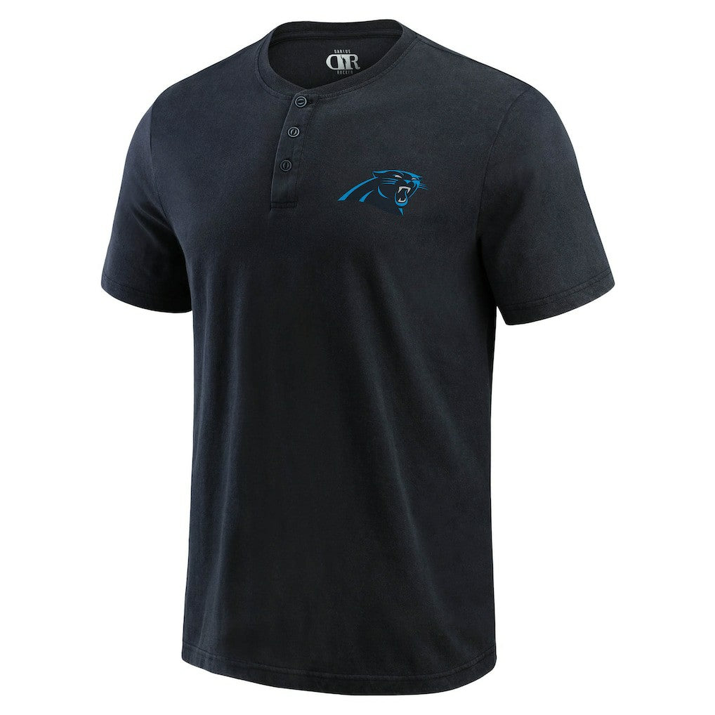 Darius Rucker Collection Washed Henley T-Shirt - Carolina Panthers T-shirts