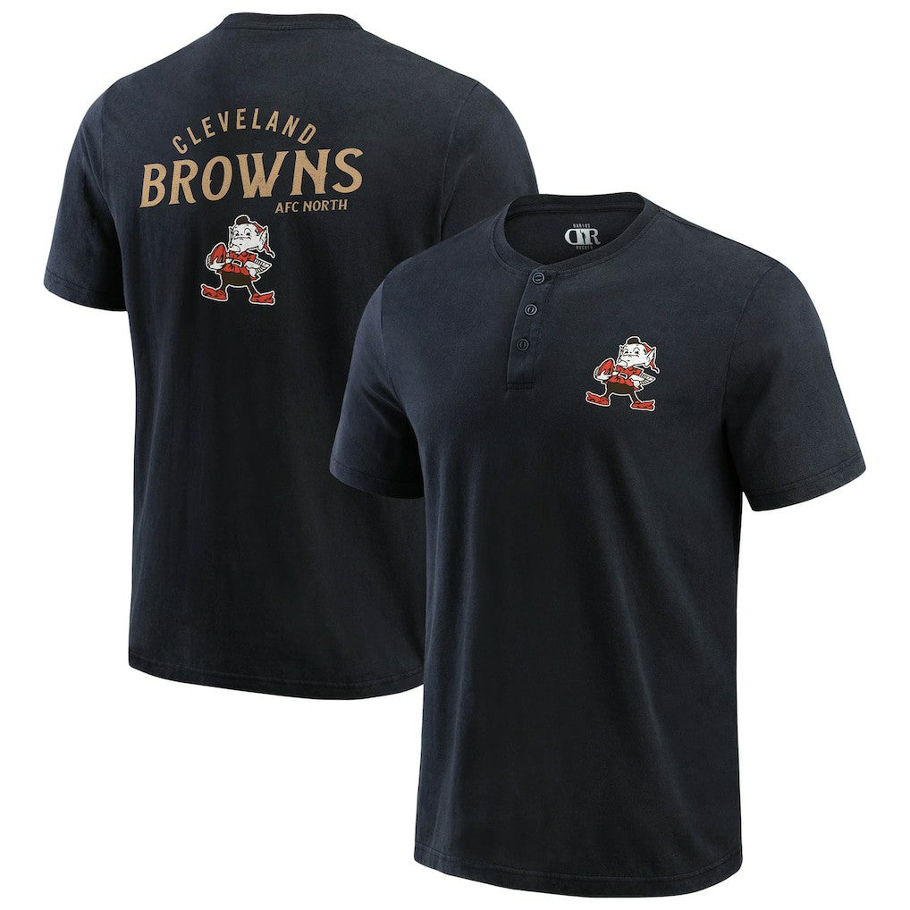 Darius Rucker Collection Washed Henley T-Shirt - Cleveland Browns T-shirts