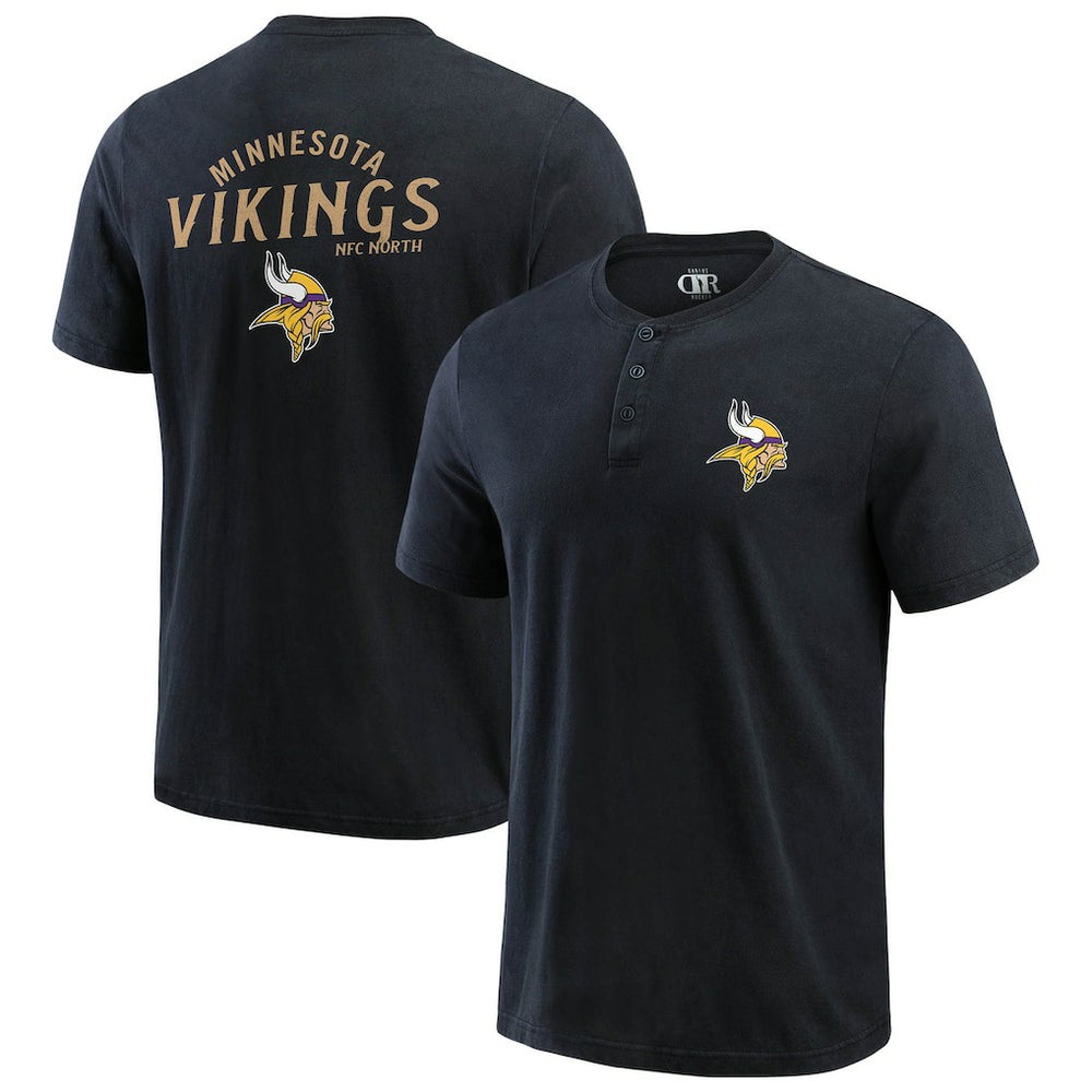 Darius Rucker Collection Washed Henley T-Shirt - Minnesota Vikings T-shirts