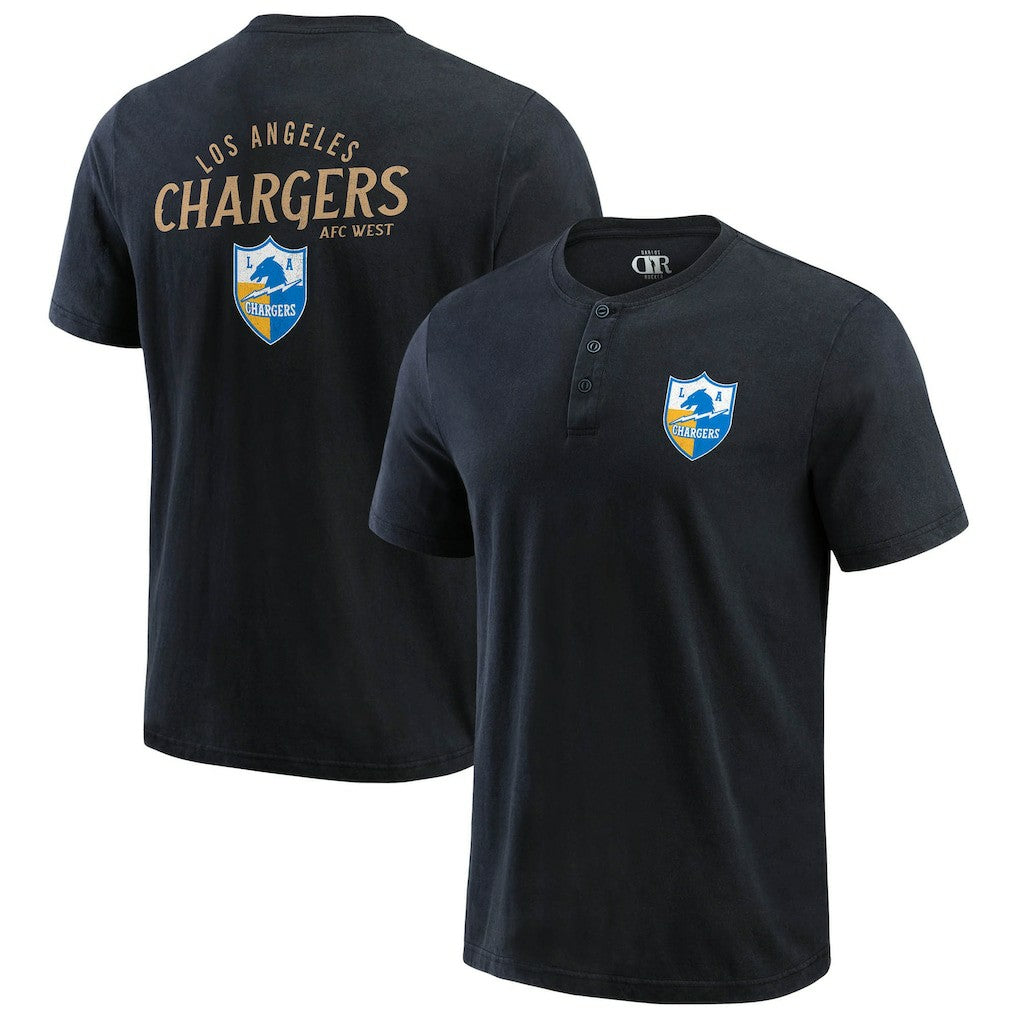 Darius Rucker Collection Washed Henley T-Shirt - Los Angeles Chargers T-shirts