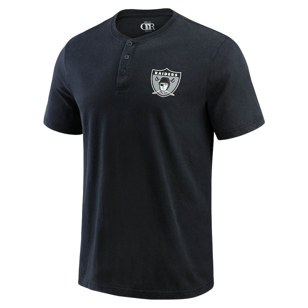 Darius Rucker Collection Washed Henley T-Shirt - Las Vegas Raiders T-shirts