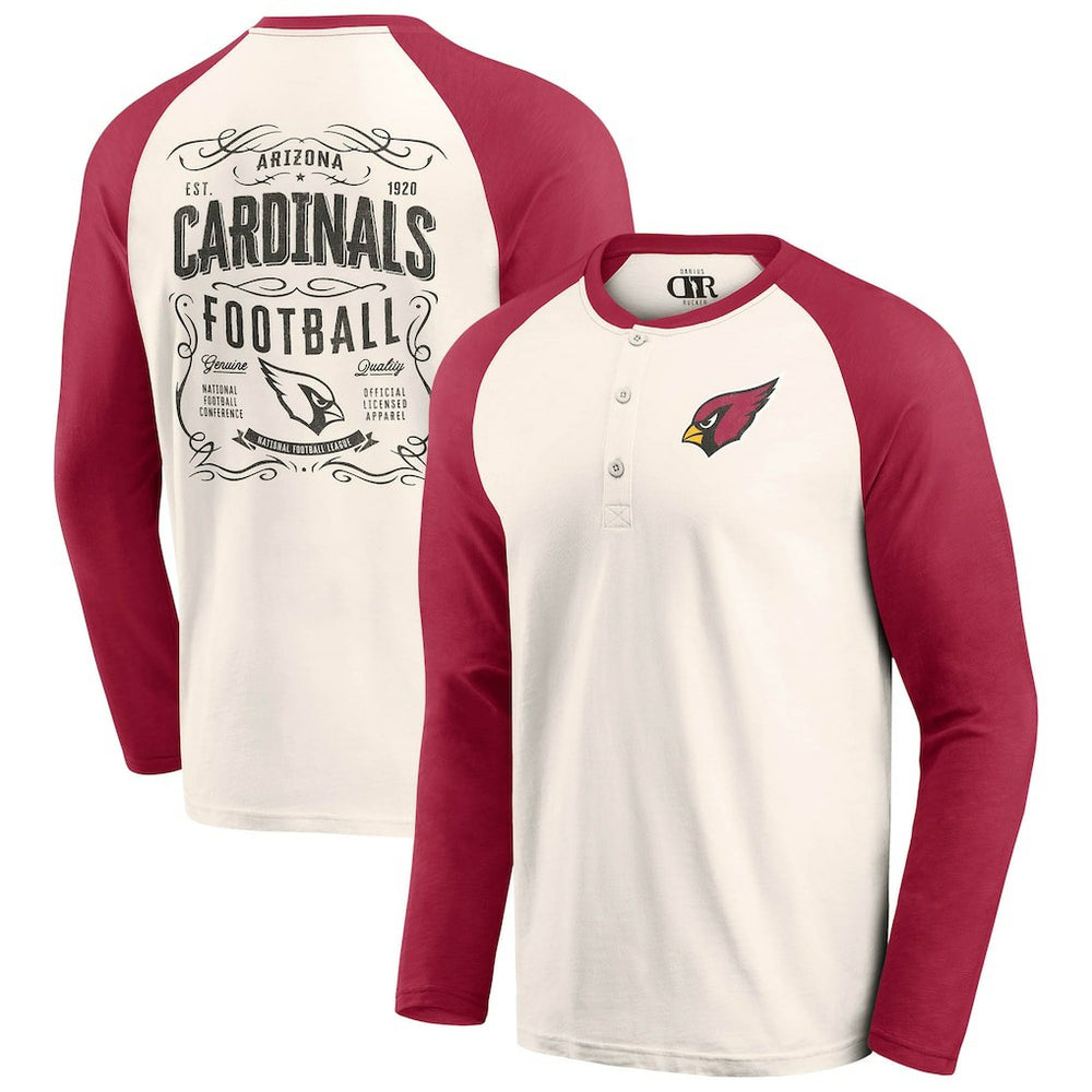 Darius Rucker Collection Raglan Henley T-Shirt - Arizona Cardinals T-shirts