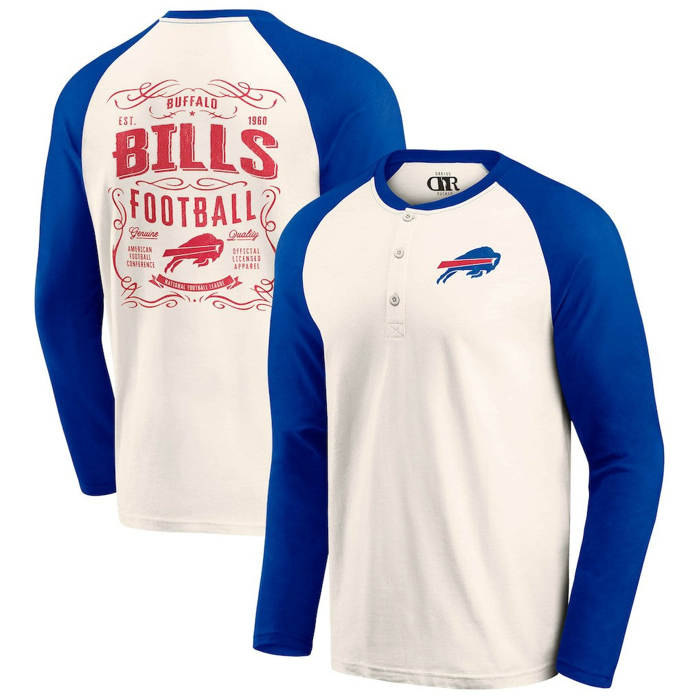 Darius Rucker Collection Raglan Henley T-Shirt - Buffalo Bills T-shirts