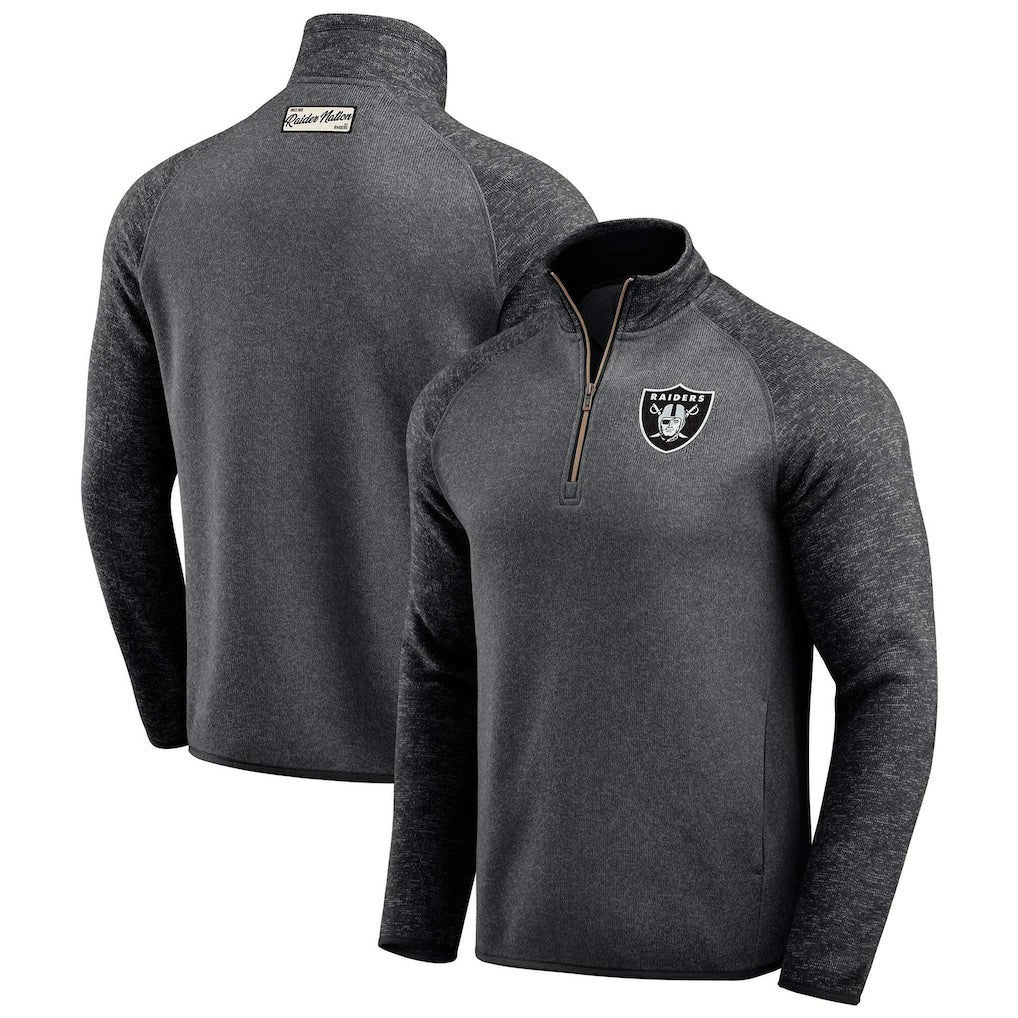 Darius Rucker Collection Tonal Quarter-Zip Jacket - Las Vegas Raiders Jackets