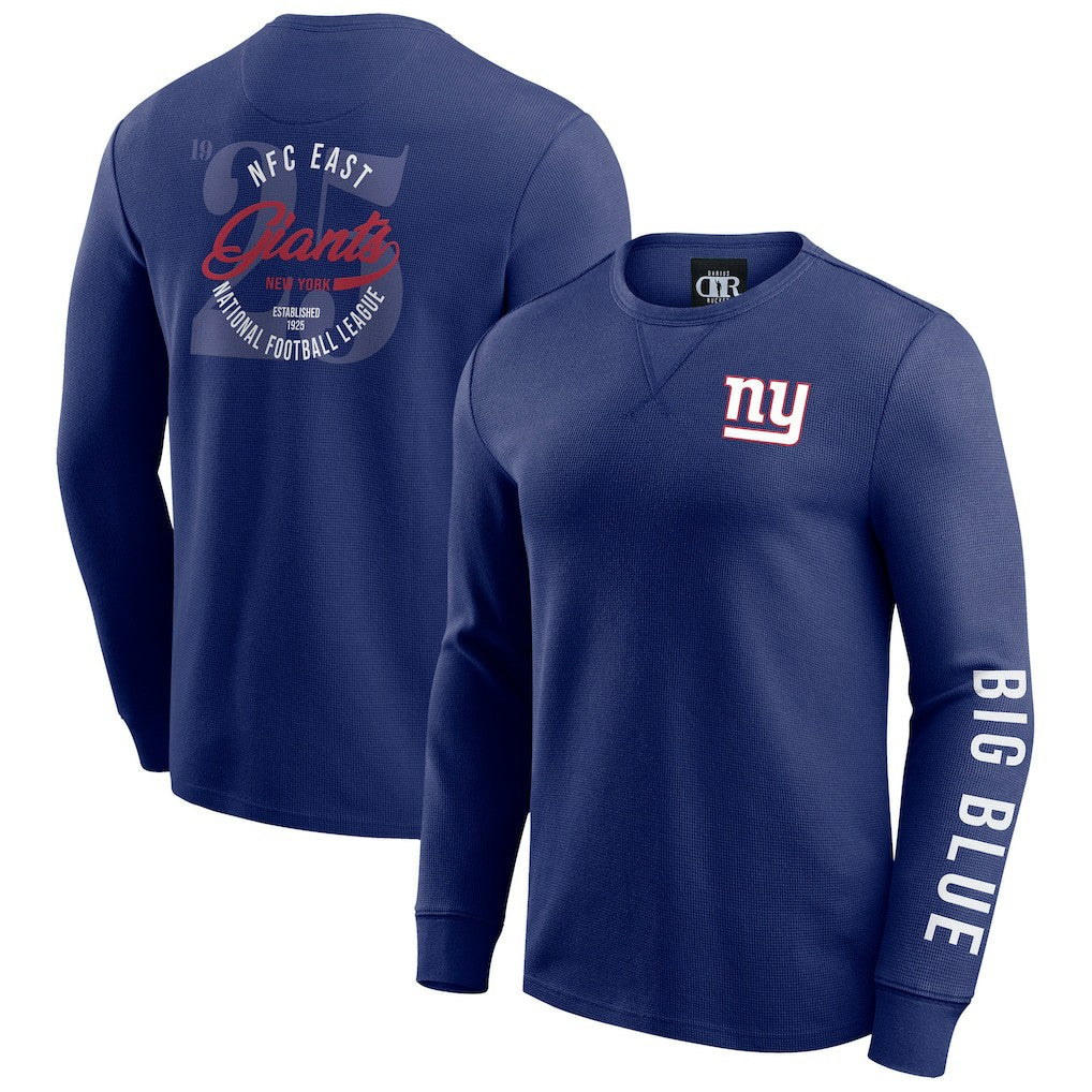 Darius Rucker Collection Washed Waffle-Knit Long Sleeve T-Shirt - New York Giants T-shirts