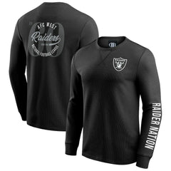 Darius Rucker Collection Washed Waffle-Knit Long Sleeve T-Shirt - Las Vegas Raiders T-shirts
