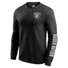 Darius Rucker Collection Washed Waffle-Knit Long Sleeve T-Shirt - Las Vegas Raiders T-shirts