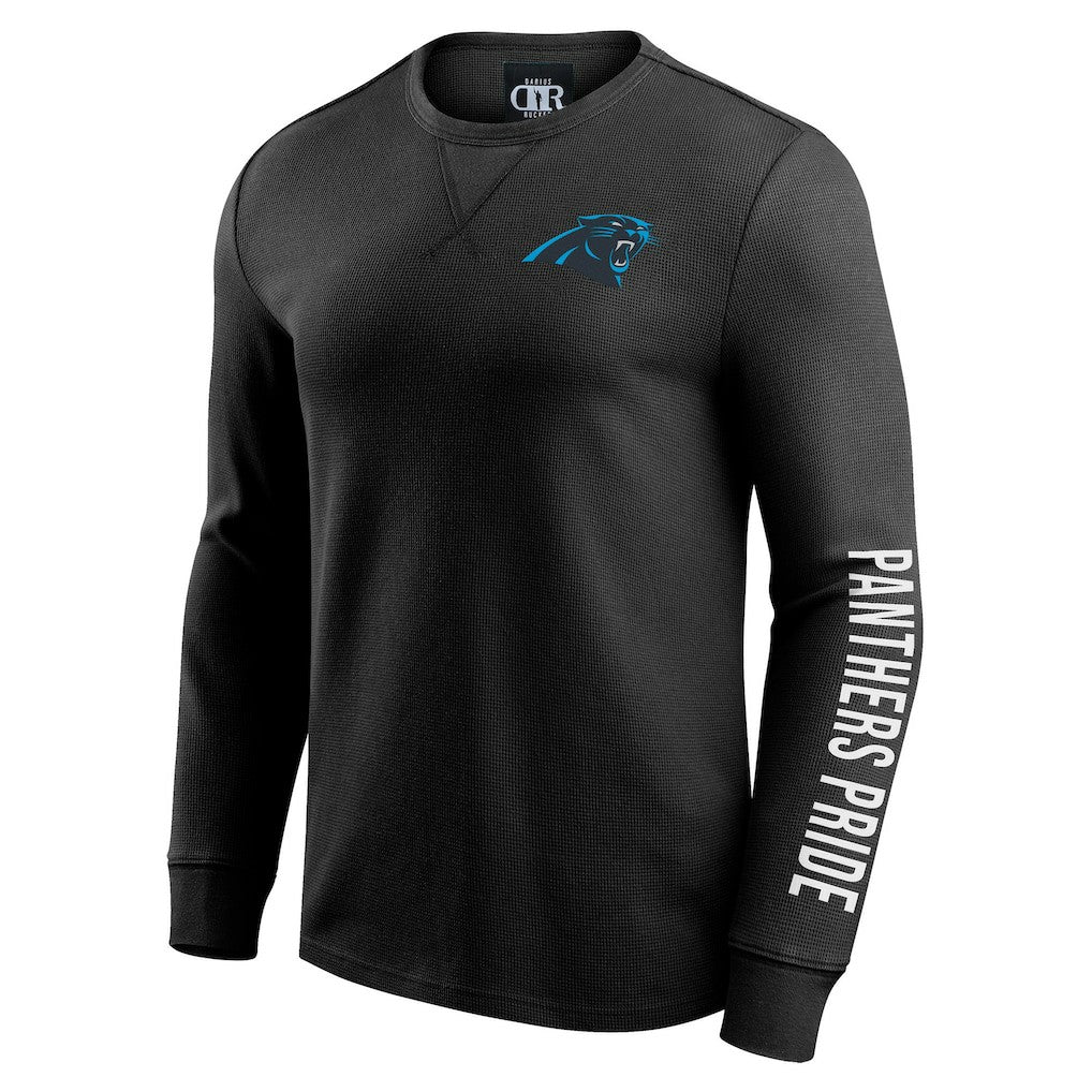 Darius Rucker Collection Washed Waffle-Knit Long Sleeve T-Shirt - Carolina Panthers T-shirts