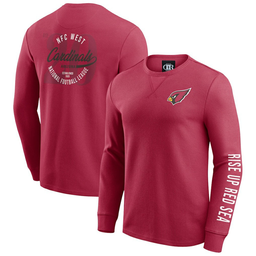 Darius Rucker Collection Washed Waffle-Knit Long Sleeve T-Shirt - Arizona Cardinals T-shirts