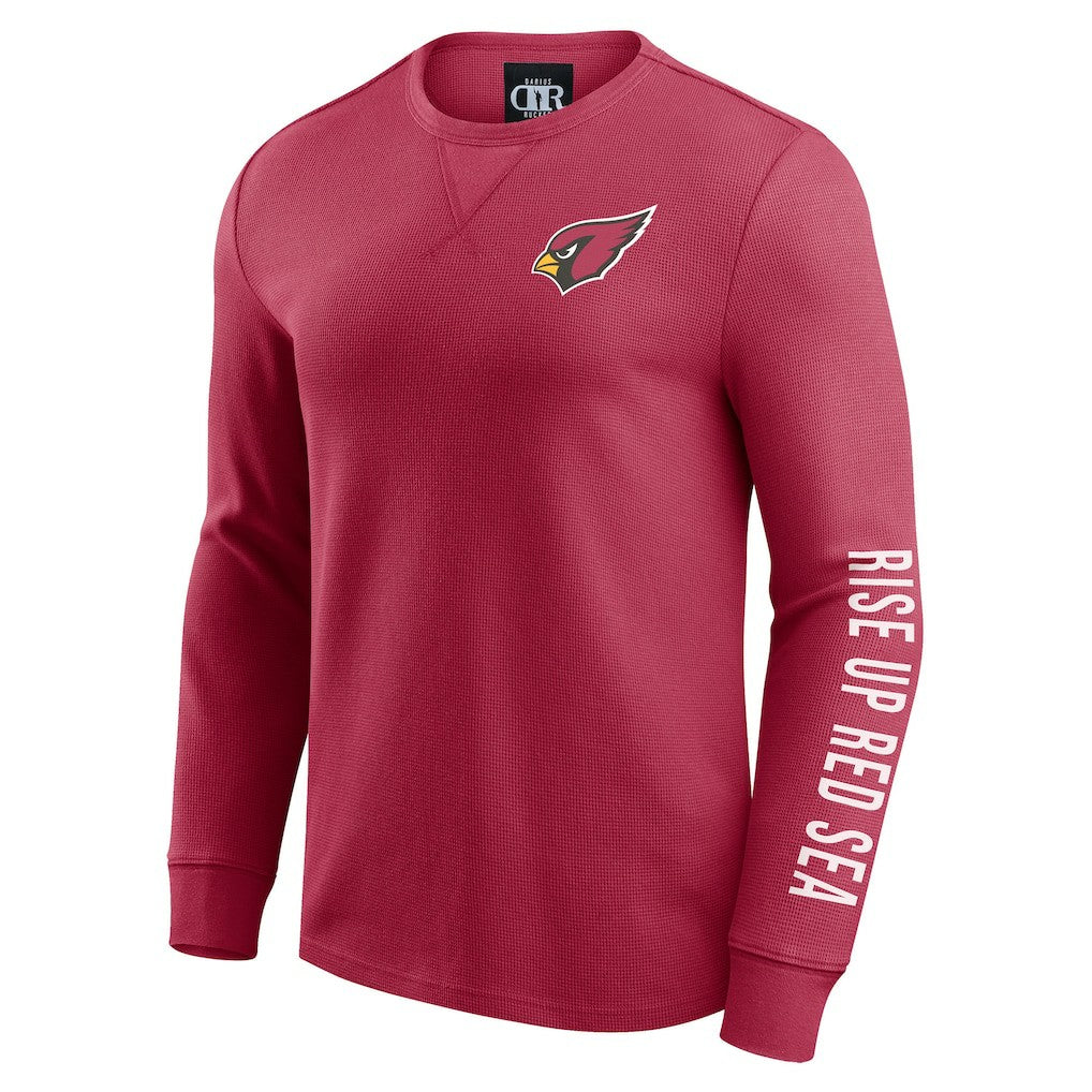 Darius Rucker Collection Washed Waffle-Knit Long Sleeve T-Shirt - Arizona Cardinals T-shirts