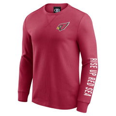 Darius Rucker Collection Washed Waffle-Knit Long Sleeve T-Shirt - Arizona Cardinals T-shirts