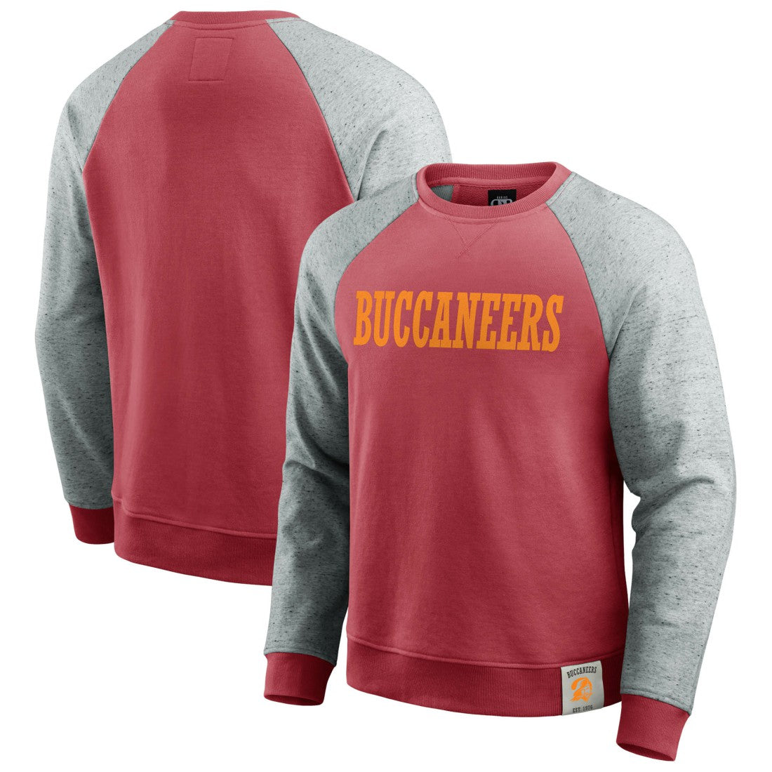 Darius Rucker Collection Throwback Color Block Raglan Pullover Sweatshirt - Tampa Bay Buccaneers Pullover