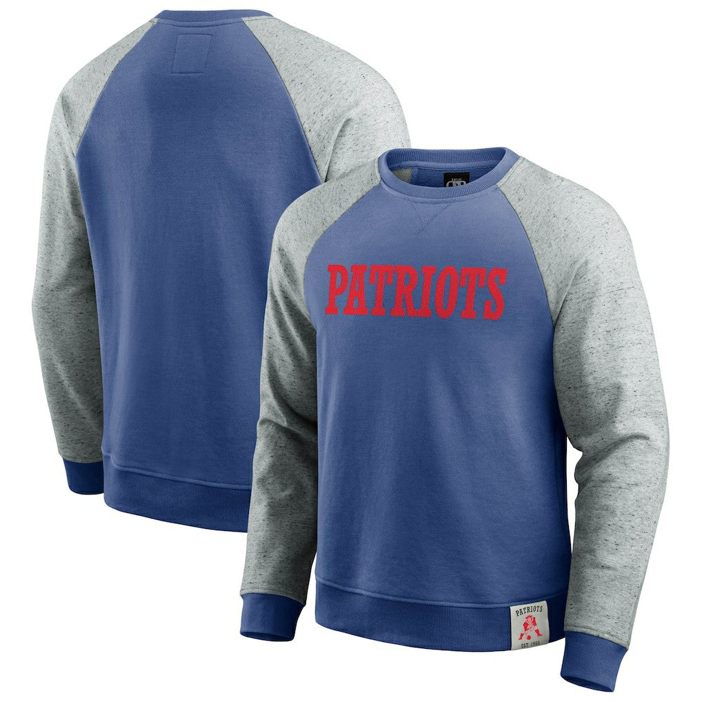 Darius Rucker Collection Throwback Color Block Raglan Pullover Sweatshirt - New England Patriots Pullover