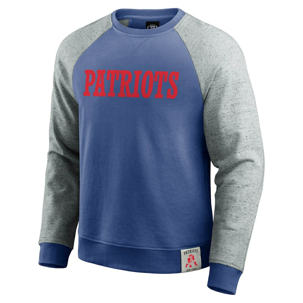 Darius Rucker Collection Throwback Color Block Raglan Pullover Sweatshirt - New England Patriots Pullover