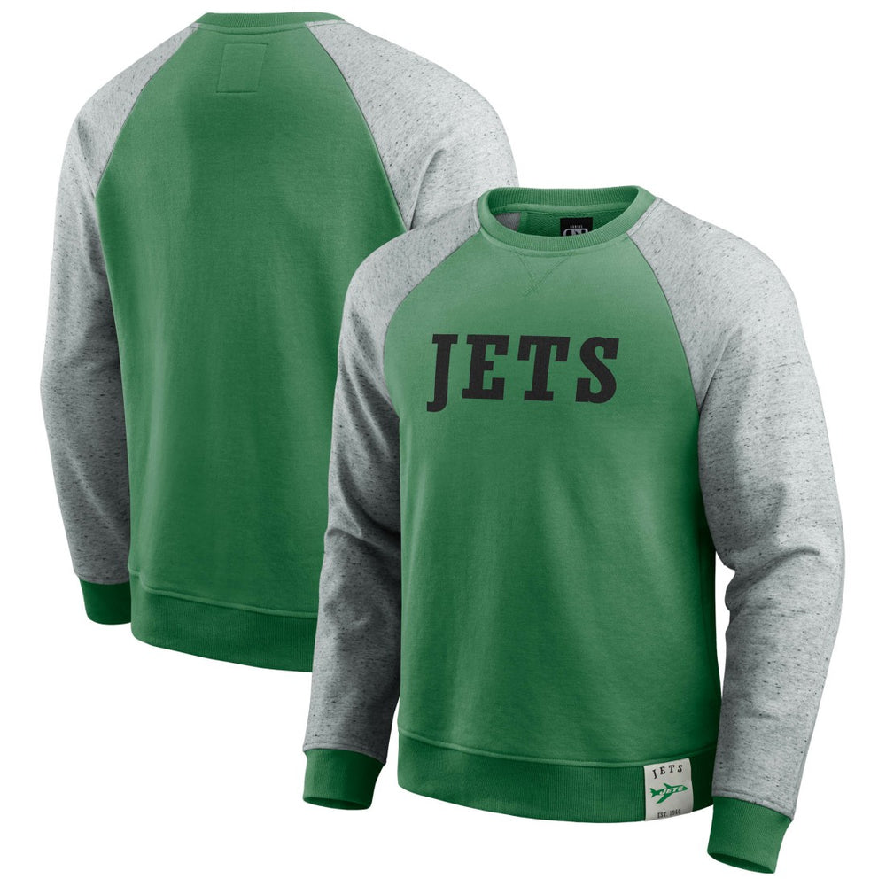 Darius Rucker Collection Throwback Color Block Raglan Pullover Sweatshirt - New York Jets Pullover