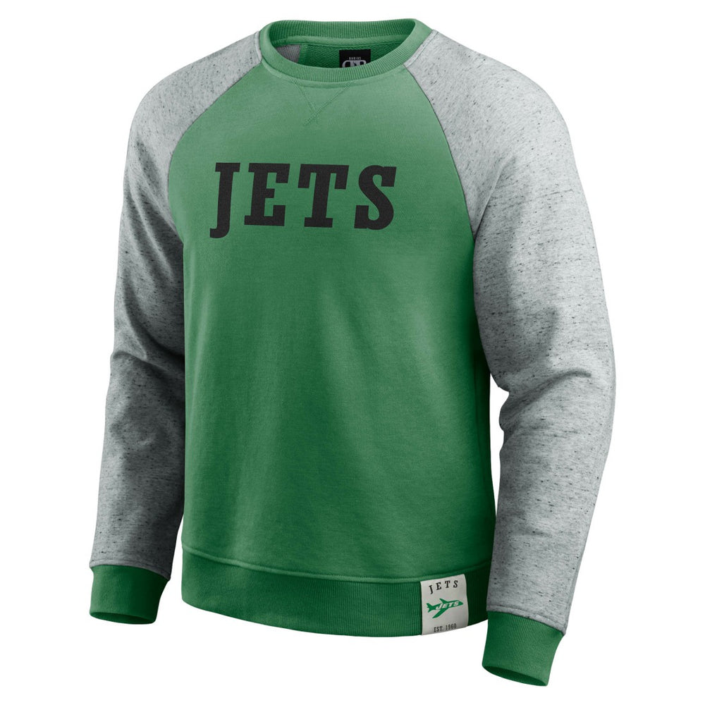 Darius Rucker Collection Throwback Color Block Raglan Pullover Sweatshirt - New York Jets Pullover