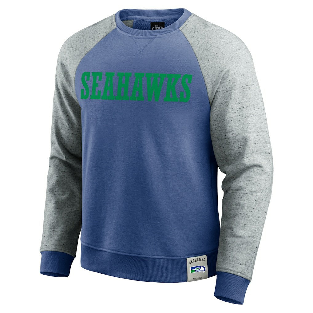 Darius Rucker Collection Throwback Color Block Raglan Pullover Sweatshirt - Seattle Seahawks Pullover