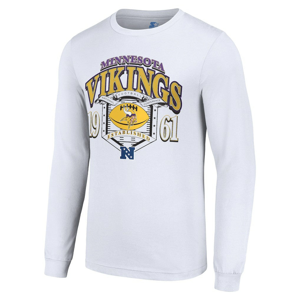 Starter Retro Long Sleeve Graphic T-Shirt - Minnesota Vikings T-shirts