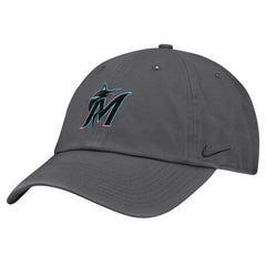 Gray Miami Marlins Nike Club Adjustable Hat