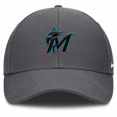 Gray Miami Marlins Nike Club Performance Adjustable Hat