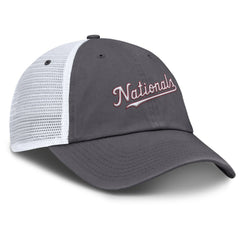 Gray Washington Nationals Nike Wordmark Club Adjustable Trucker Hat
