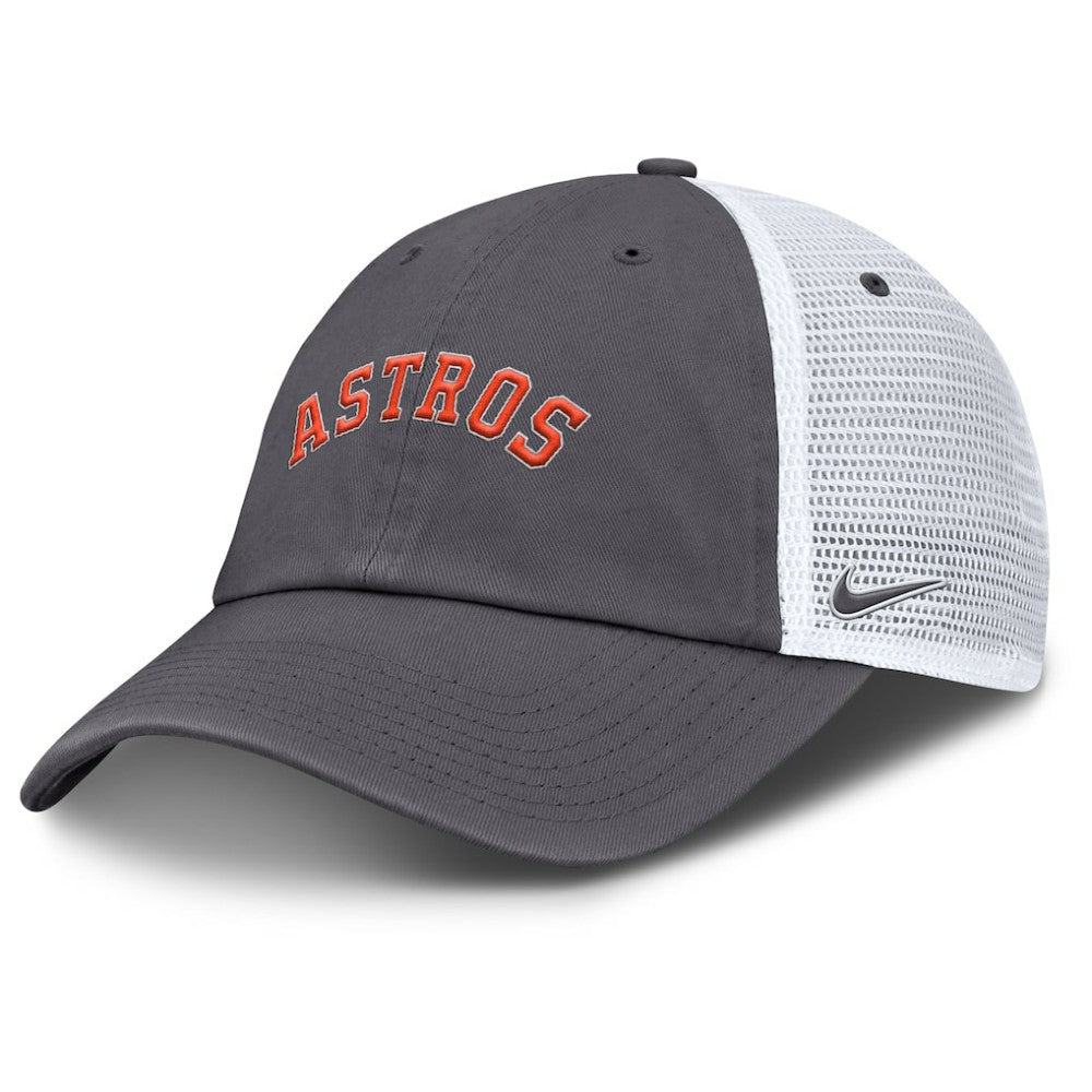 Gray Houston Astros Nike Wordmark Club Adjustable Trucker Hat