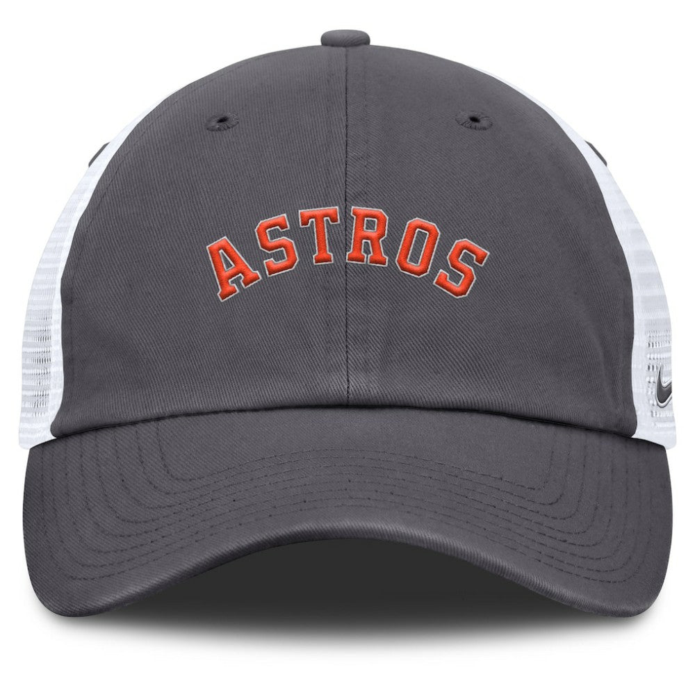 Gray Houston Astros Nike Wordmark Club Adjustable Trucker Hat