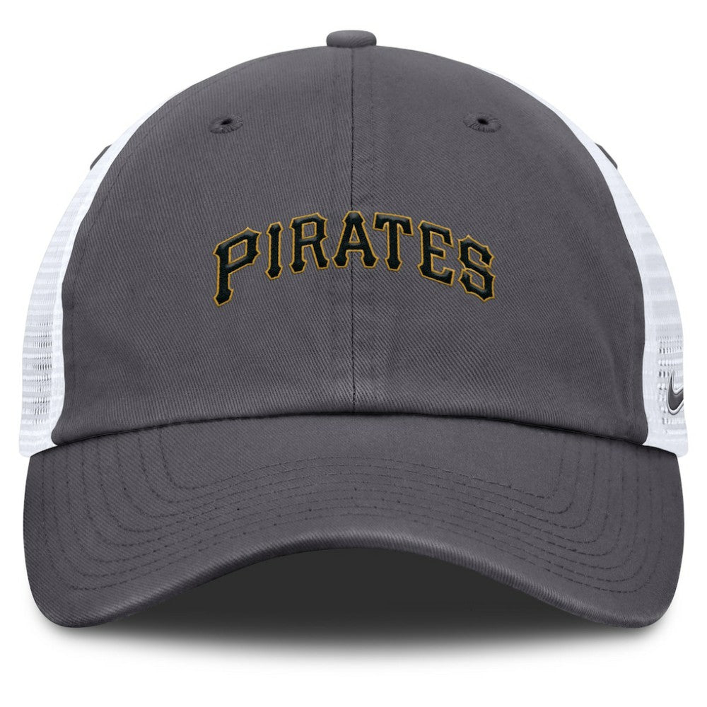 Gray Pittsburgh Pirates Nike Wordmark Club Adjustable Trucker Hat