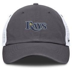 Gray Tampa Bay Rays Nike Wordmark Club Adjustable Trucker Hat
