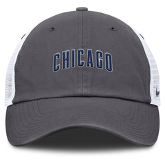 Gray Chicago Cubs Nike Wordmark Club Adjustable Trucker Hat