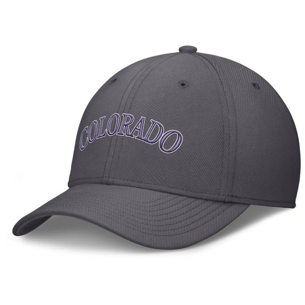 Gray Colorado Rockies Nike Swoosh Performance Flex Hat
