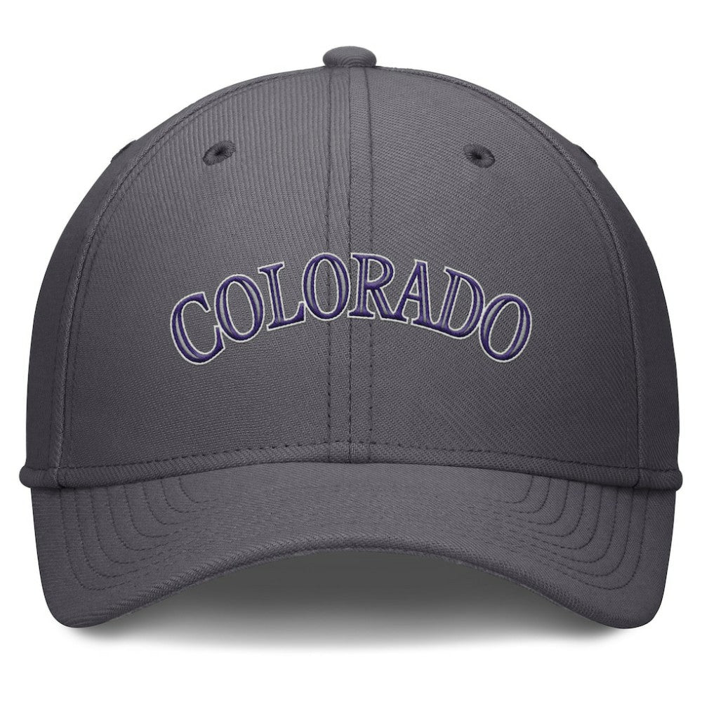 Gray Colorado Rockies Nike Swoosh Performance Flex Hat