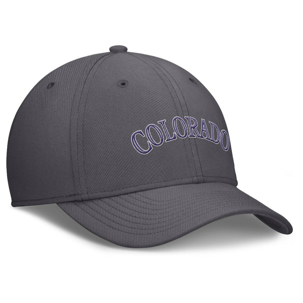 Gray Colorado Rockies Nike Swoosh Performance Flex Hat