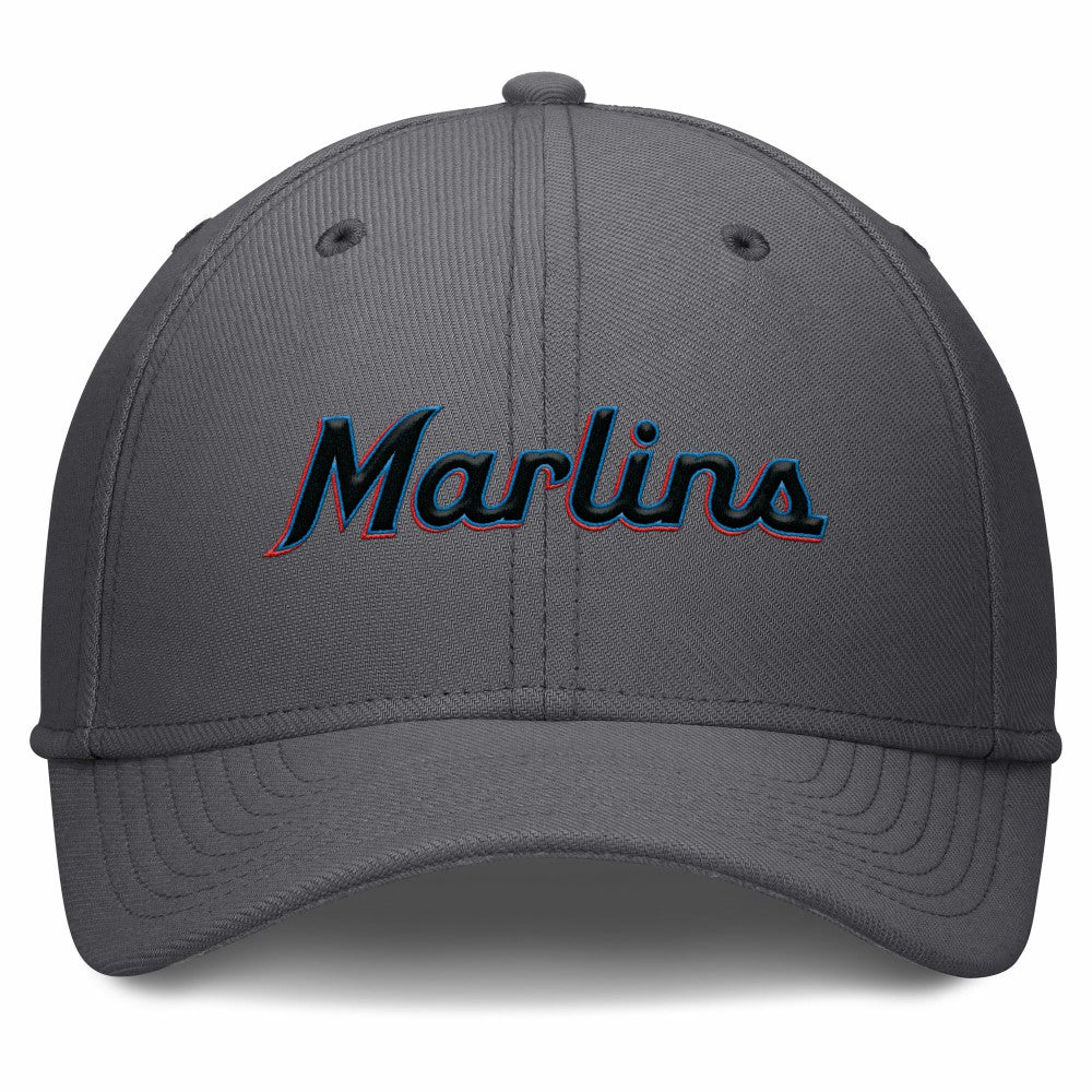 Gray Miami Marlins Nike Swoosh Performance Flex Hat