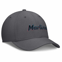 Gray Miami Marlins Nike Swoosh Performance Flex Hat