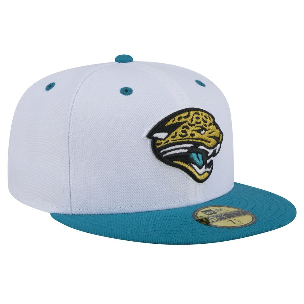 Throwback Logo Flipside Two-Tone 59FIFTY Fitted Hat - Jacksonville Jaguars Hats