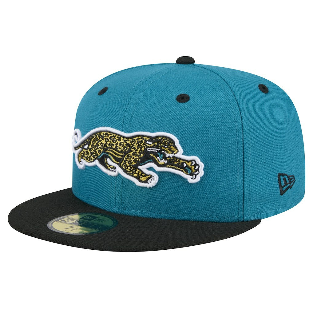 Throwback Crawl Flipside Two-Tone 59FIFTY Fitted Hat - Jacksonville Jaguars Hats