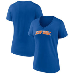 New York Knicks Women's Wordmark Team V-Neck T-Shirt