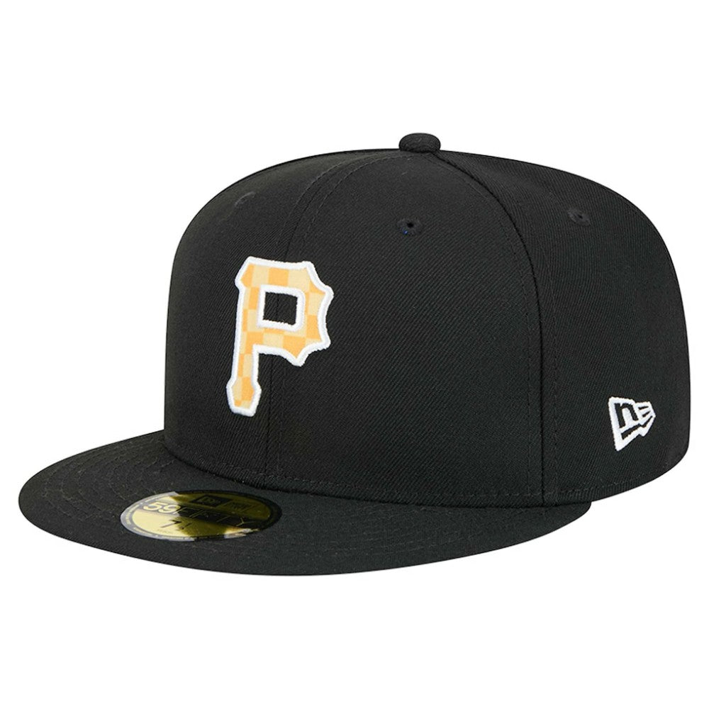 Black Pittsburgh Pirates New Era Checkered Undervisor 59FIFTY Fitted Hat