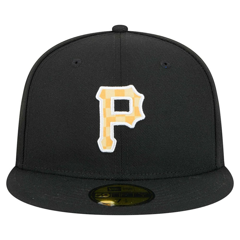 Black Pittsburgh Pirates New Era Checkered Undervisor 59FIFTY Fitted Hat