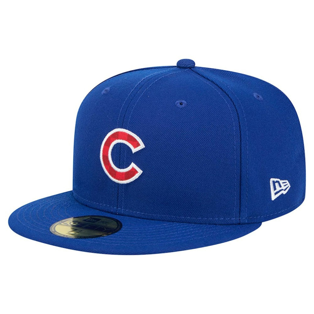 Royal Chicago Cubs New Era Checkered Undervisor 59FIFTY Fitted Hat