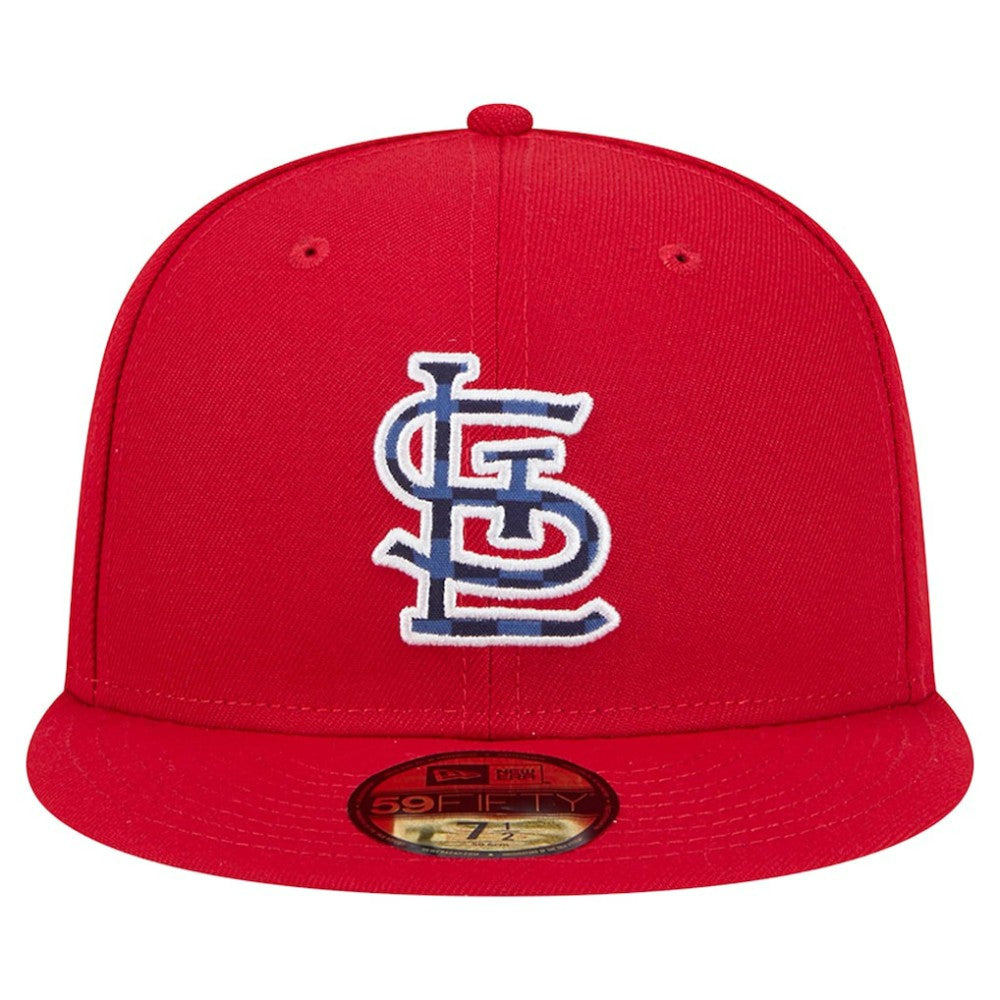 Red St. Louis Cardinals New Era Checkered Undervisor 59FIFTY Fitted Hat