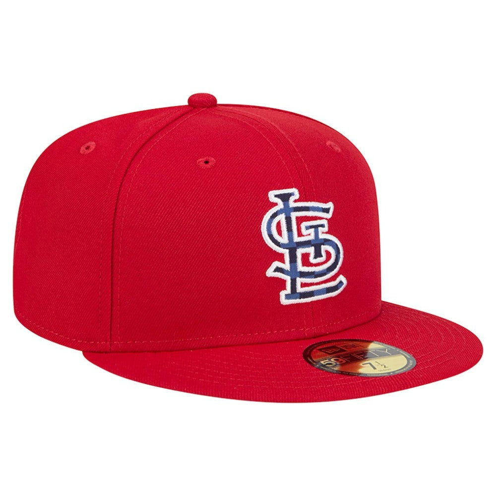Red St. Louis Cardinals New Era Checkered Undervisor 59FIFTY Fitted Hat