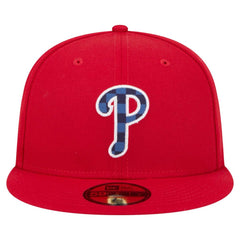 Red Philadelphia Phillies New Era Checkered Undervisor 59FIFTY Fitted Hat