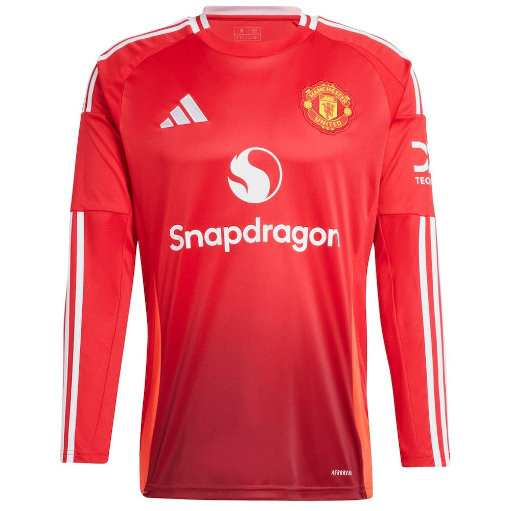 Manchester United 2024/25 Home Long Sleeve Replica Custom Jersey