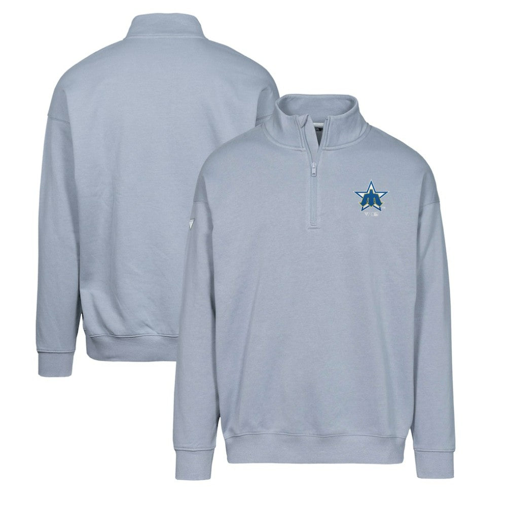 Gray Seattle Mariners Levelwear Murray Core Logo Quarter-Zip Pullover Top