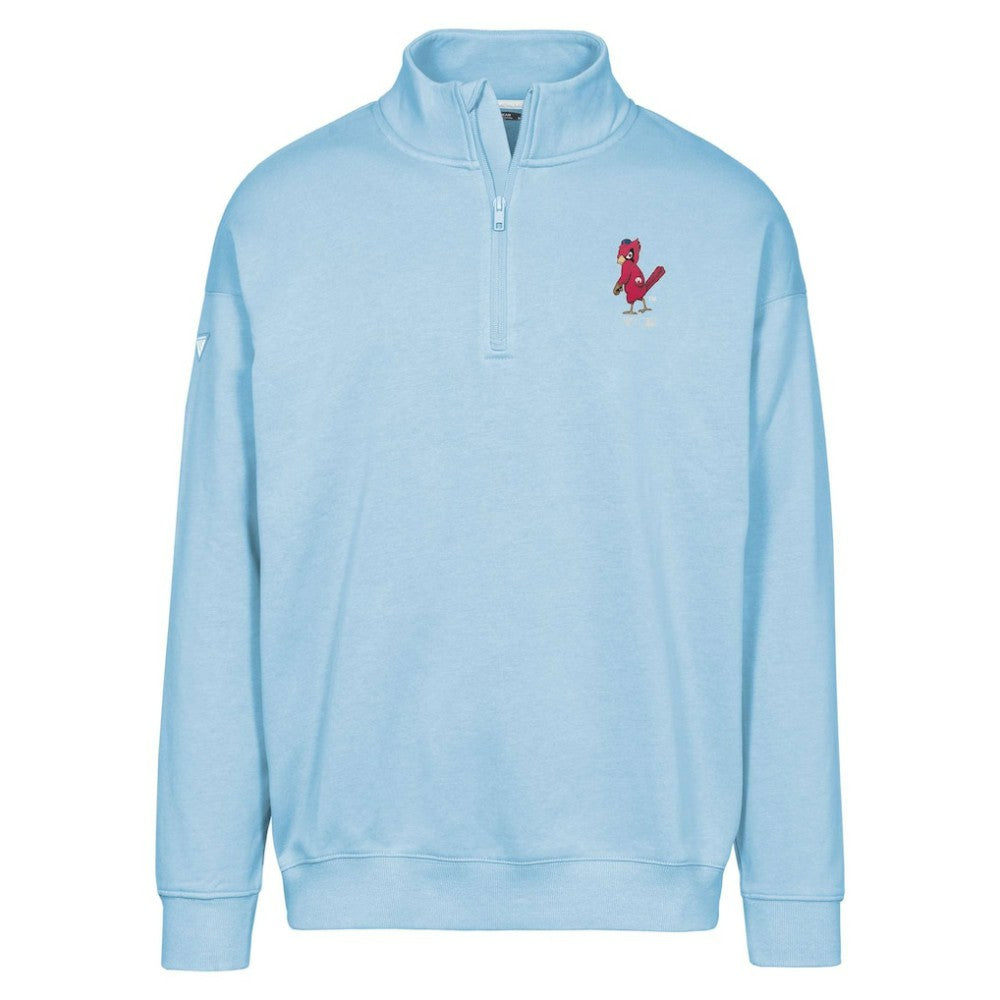 Light Blue St. Louis Cardinals Levelwear Murray Core Logo Quarter-Zip Pullover Top