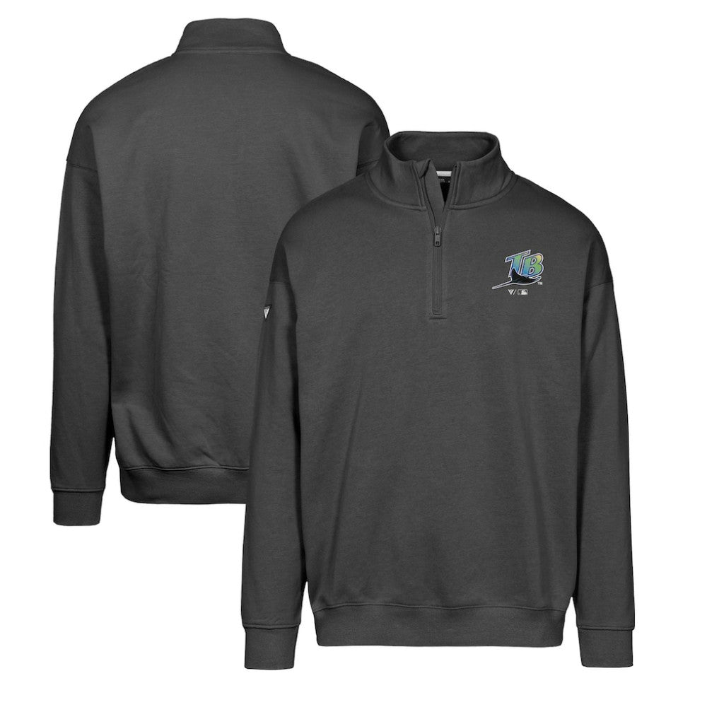 Black Tampa Bay Rays Levelwear Murray Core Logo Quarter-Zip Pullover Top