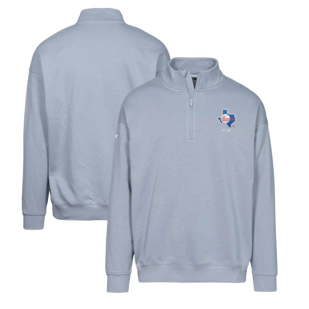 Gray Texas Rangers Levelwear Murray Core Logo Quarter-Zip Pullover Top