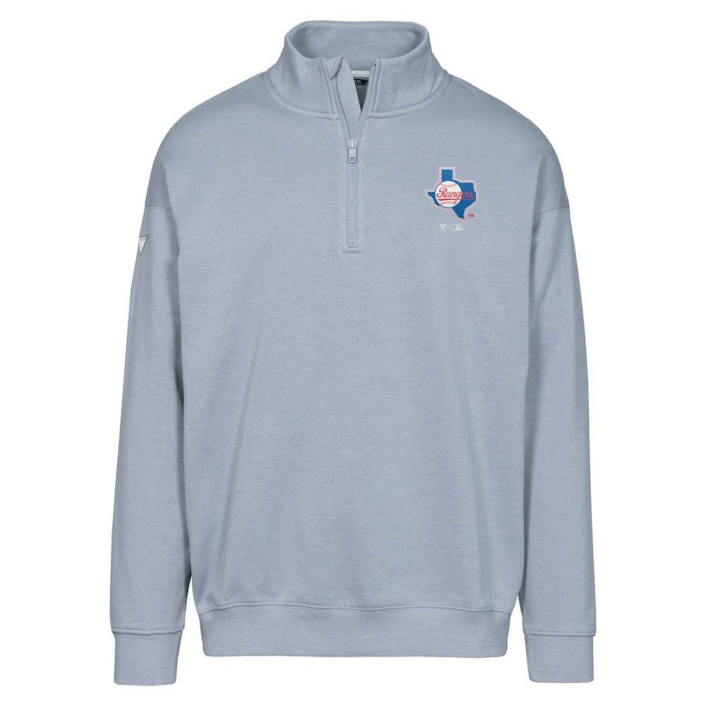 Gray Texas Rangers Levelwear Murray Core Logo Quarter-Zip Pullover Top